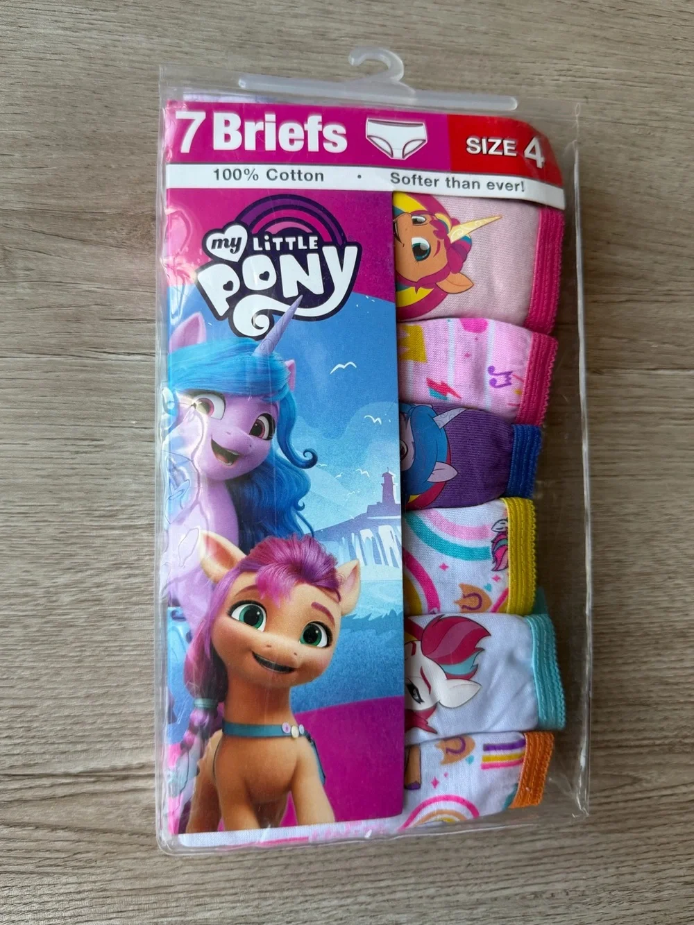 NEW My Little Pony Girls 7-Pack Briefs Size 4 Ages 3-4 100% Cotton Underwear Lot